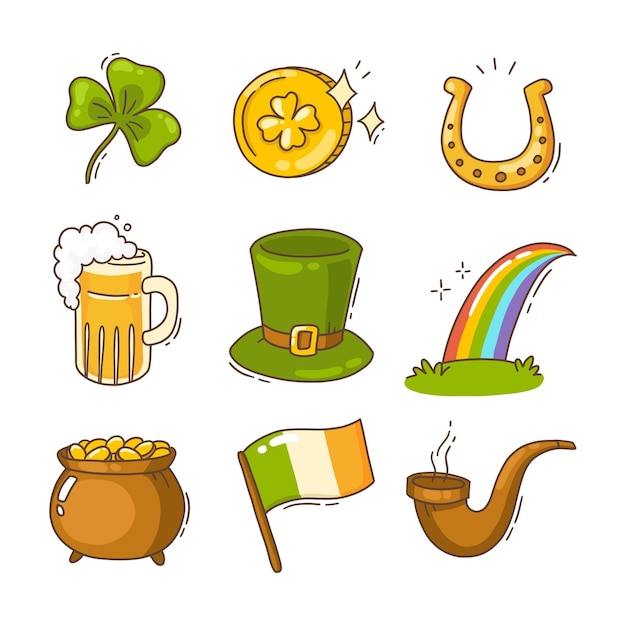 Hand drawn st. patrick's day elements