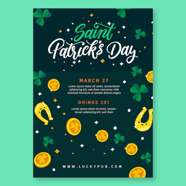 Free Vector hand drawn st. patrick's day flyer template