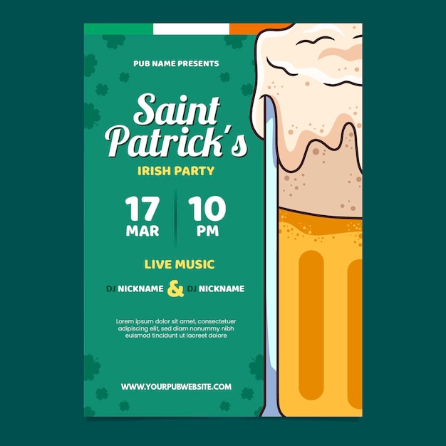 Hand drawn st. patrick's day flyer