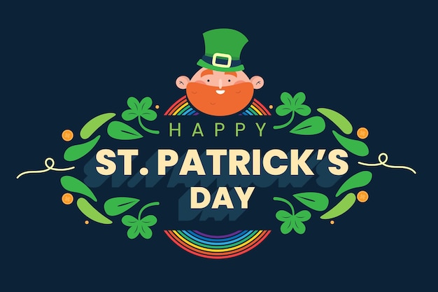 Hand drawn st. patrick's day illustration with man wearing hat