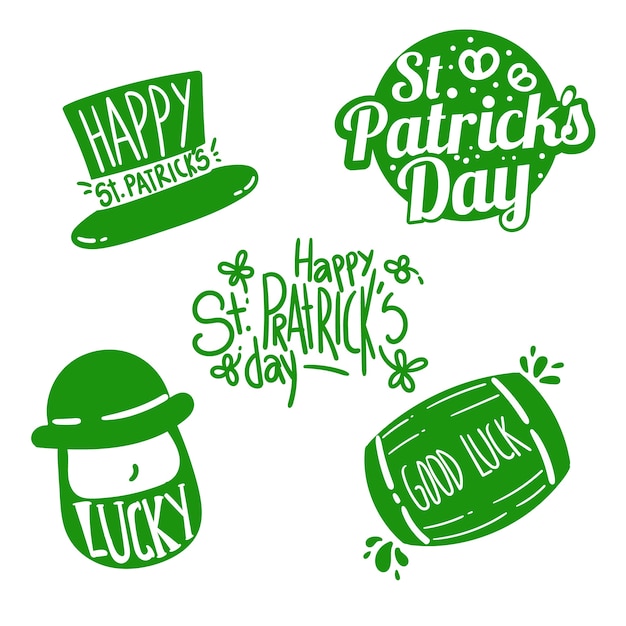 Free Vector hand drawn st. patrick's day label collection