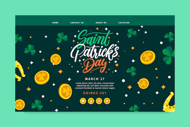 Hand drawn st. patrick's day landing page