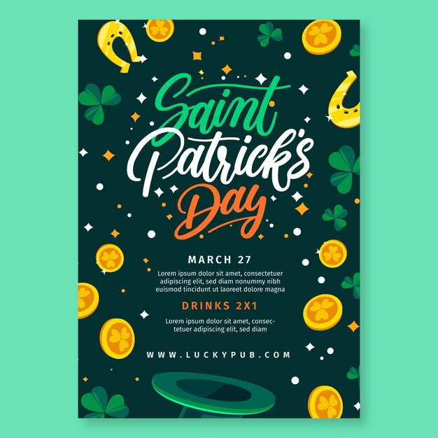 Hand drawn st. patrick's day poster template