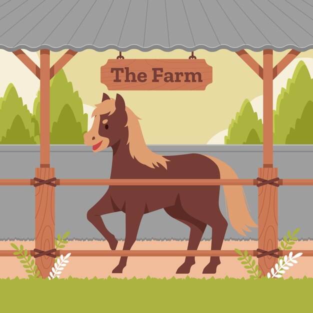 Hand drawn stable illustration