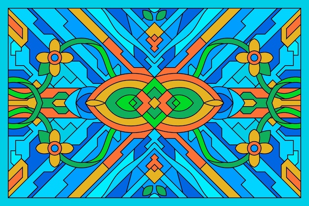 Free Vector hand drawn stained glass background