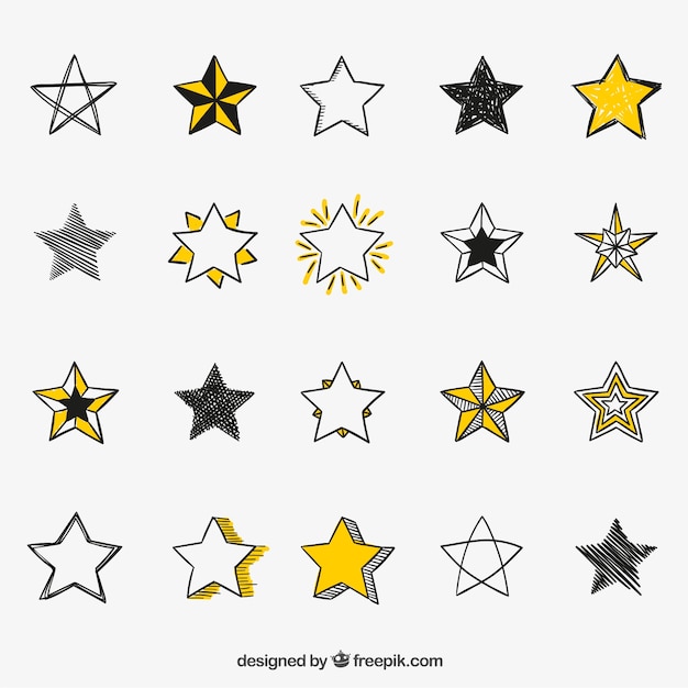 Hand drawn stars icons