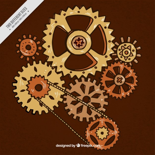 Free Vector hand drawn steampunk mechanism