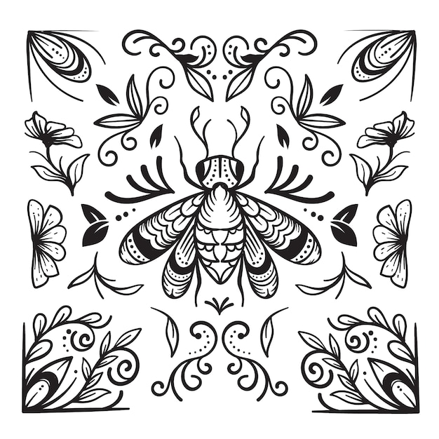 Free Vector hand drawn stencil element collection