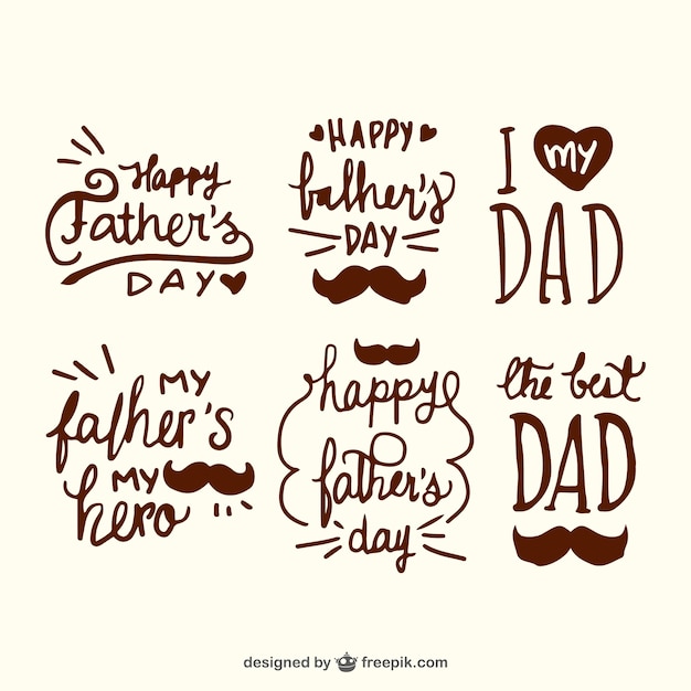 Hand-drawn stickers for father's day