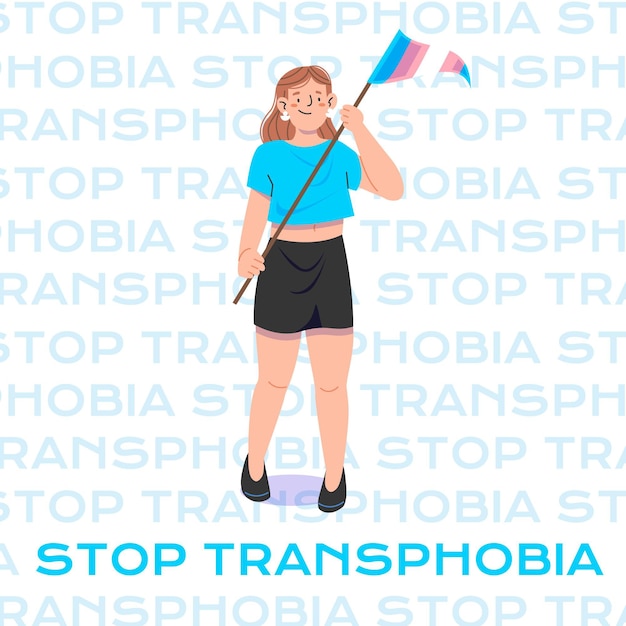 Free Vector hand drawn stop transphobia illustration