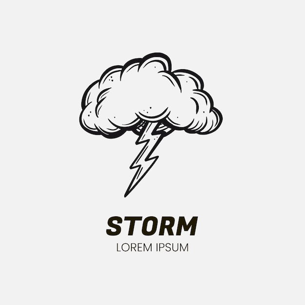 Hand drawn storm logo template