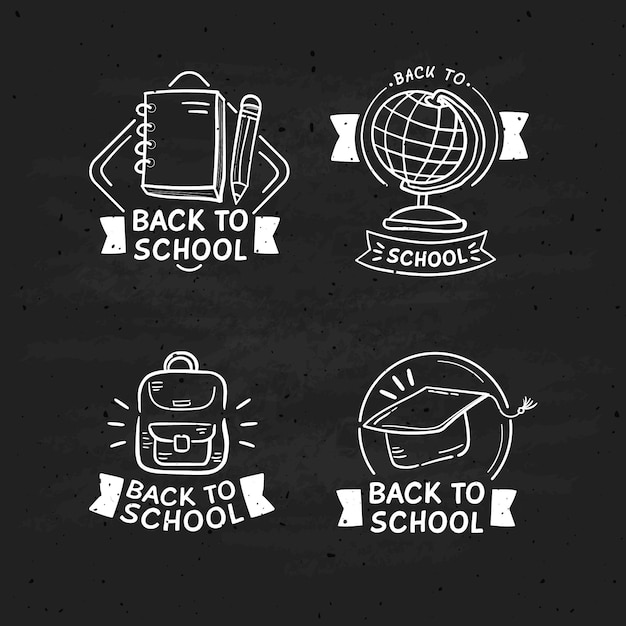 Free vector hand drawn style back to school labels