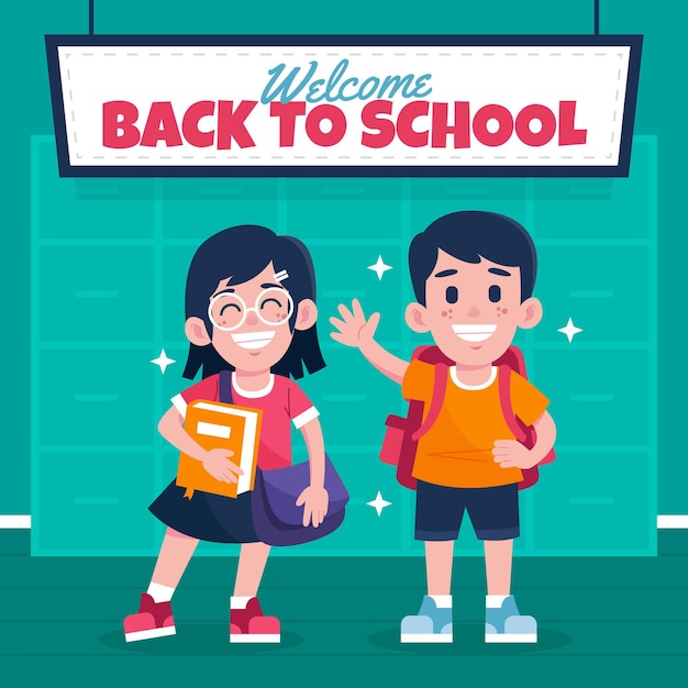 Hand drawn style children back to school