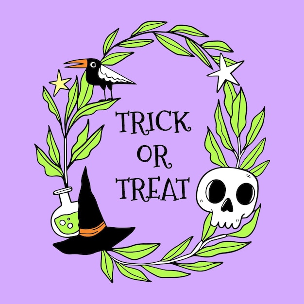 Free Vector hand drawn style halloween frame