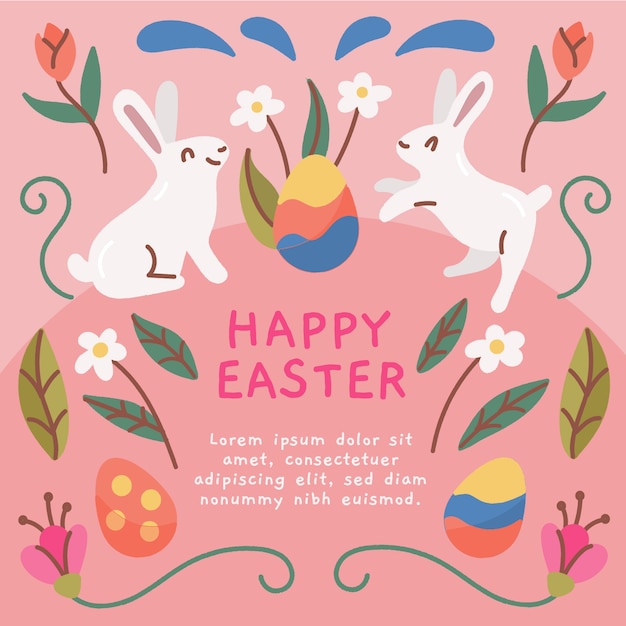 Free Vector hand drawn style for happy easter day