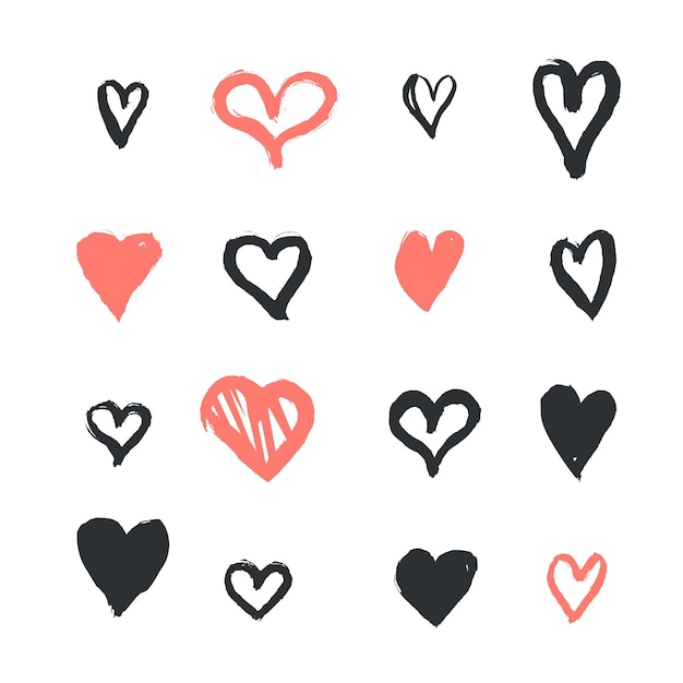 Free vector hand drawn style heart pack