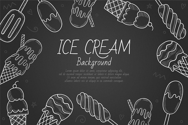 Free Vector hand drawn style ice cream blackboard background