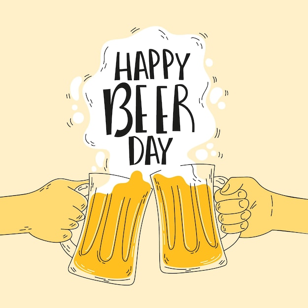 Free Vector hand drawn style international beer day