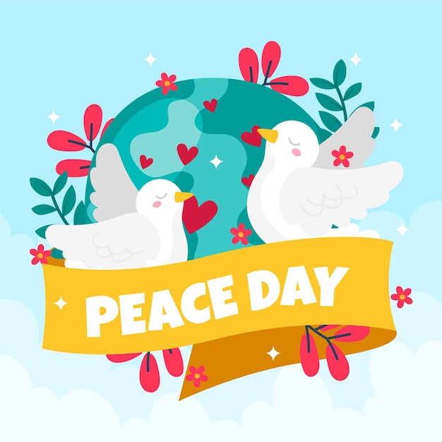 Hand drawn style international day of peace