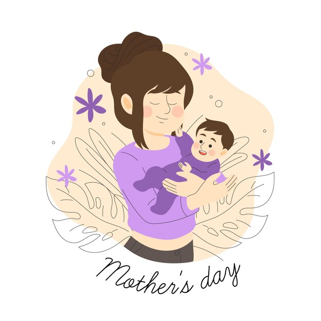 Hand drawn style mother's day event