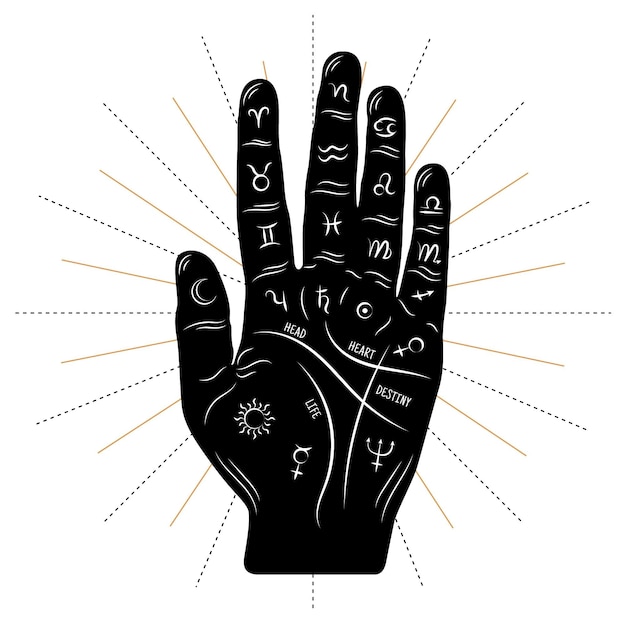 Hand drawn style palmistry symbol