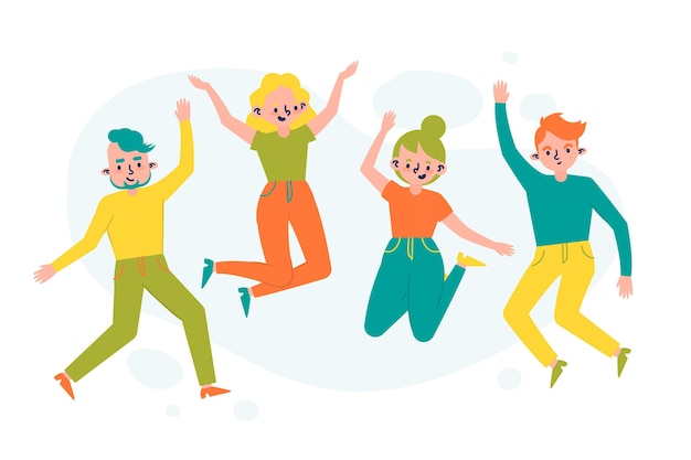 Free Vector hand drawn style people having fun