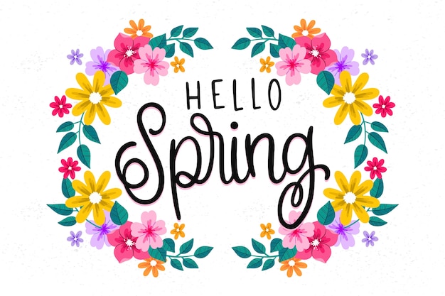 Hand drawn style spring background