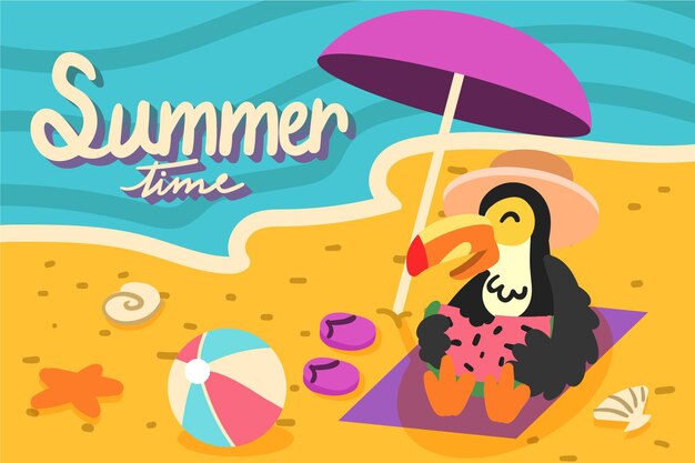 Hand drawn style summer background