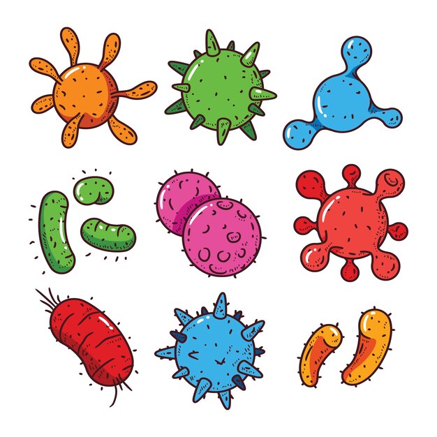 Hand drawn style virus pack