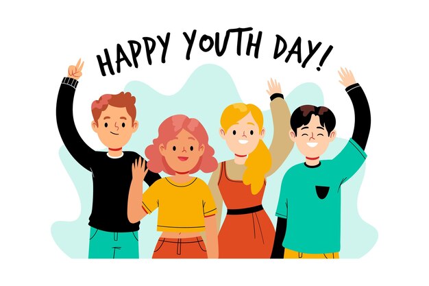 Hand drawn style youth day event