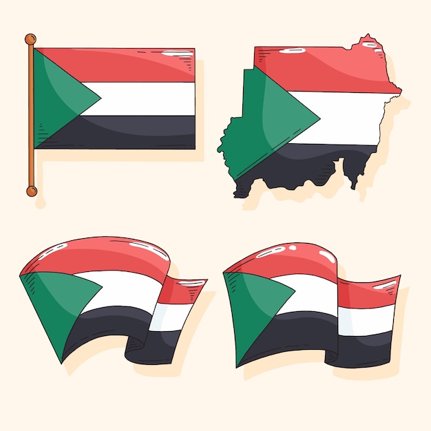 Free Vector hand drawn sudan national emblems