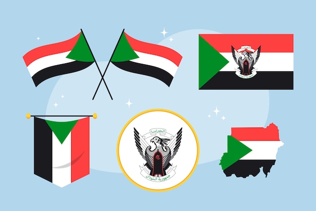 Free Vector hand drawn sudan national emblems