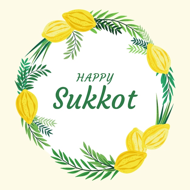 Free Vector hand drawn sukkot frame template