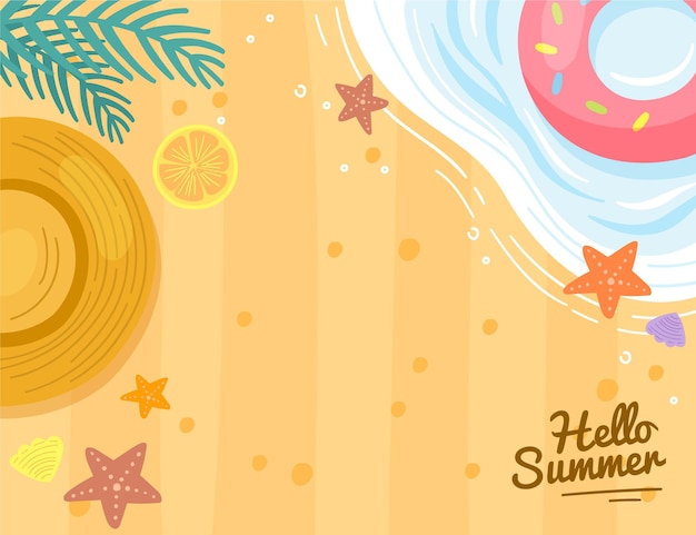 Hand drawn summer background for videocalls