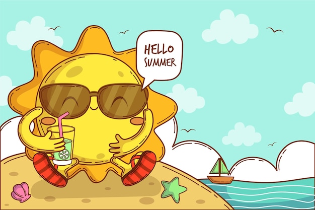 Free Vector hand drawn summer background