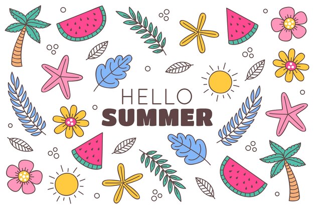 Hand drawn summer background