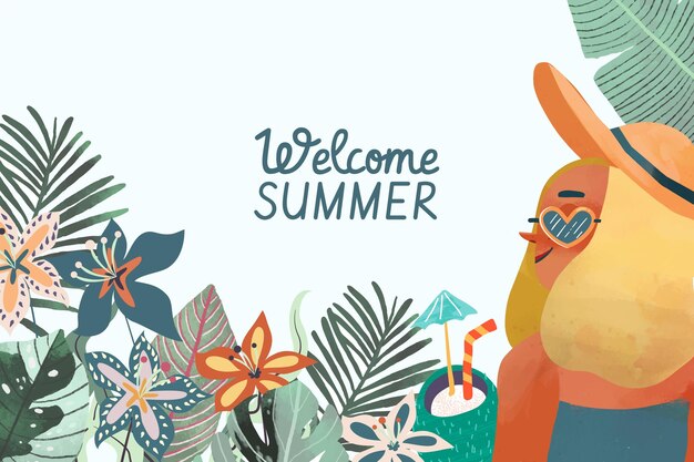 Hand drawn summer background