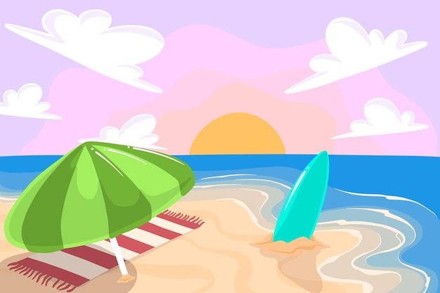 Hand drawn summer background