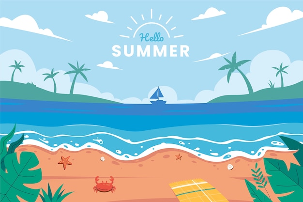 Hand drawn summer background