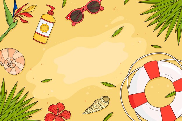 Hand drawn summer background