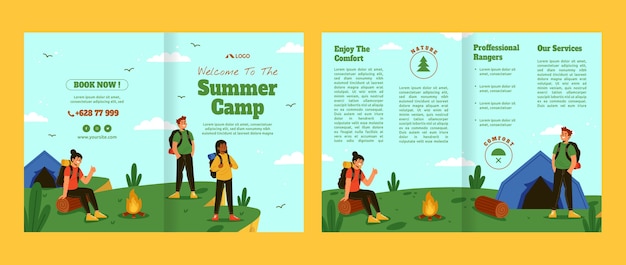 Hand drawn summer camp brochure