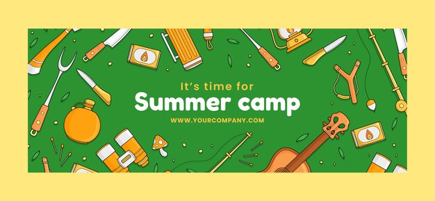 Hand drawn summer camp facebook cover