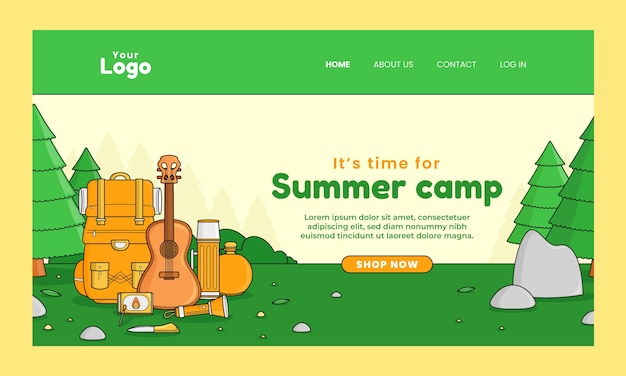 Hand drawn summer camp landing page