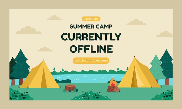 Hand drawn summer camp offline twitch background