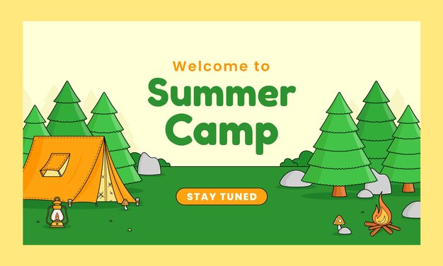 Hand drawn summer camp twitch background