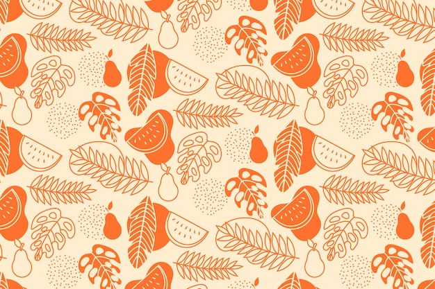 Free Vector hand drawn summer duotone pattern design