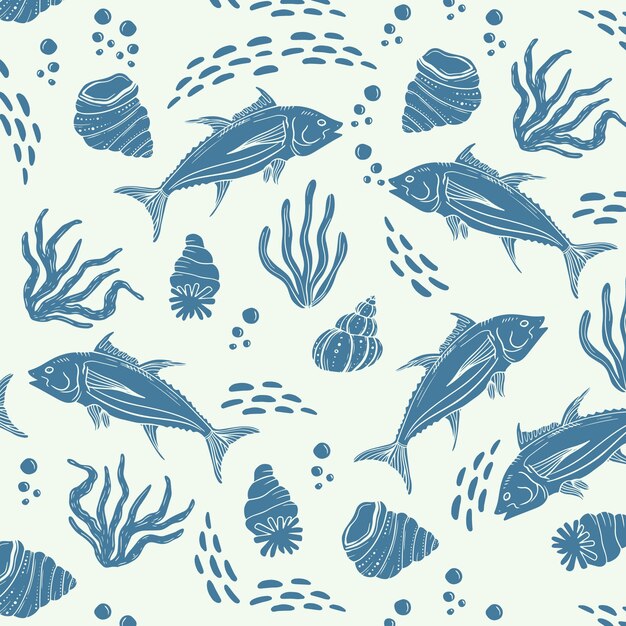 Hand drawn summer duotone pattern design