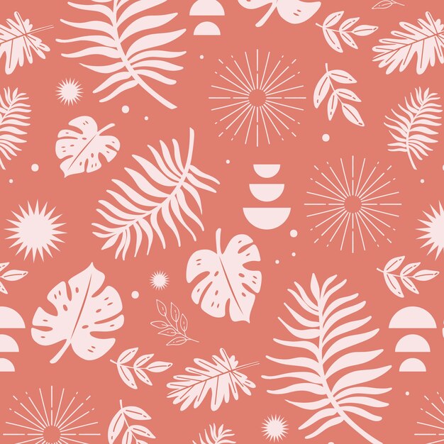 Hand drawn summer duotone pattern