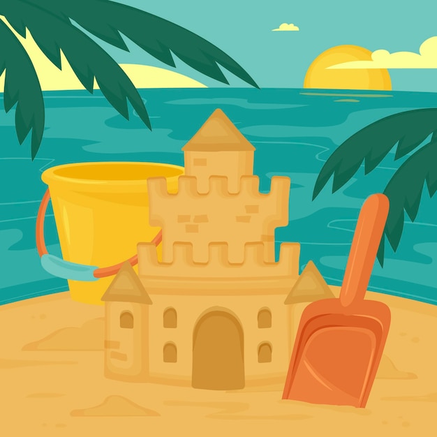 Free Vector hand drawn summer illustration