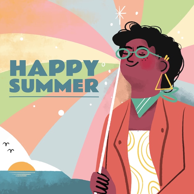 Free Vector hand drawn summer illustration